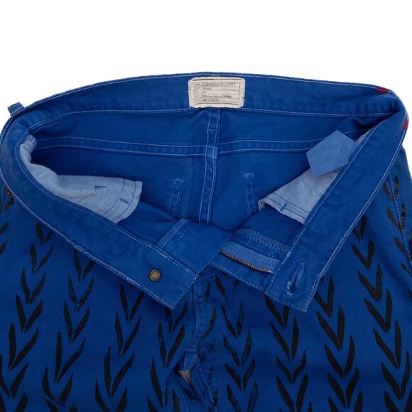 Current/Elliott The Ankle Skinny Cobalt Blue Chevron Jeans Size 29 - Picture 6 of 11